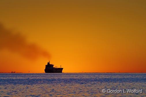 Sailing Off Into The Dawn_37182.jpg - Freighter on Matagorda BayPhotographed along the Gulf coast near Port Lavaca, Texas, USA. 